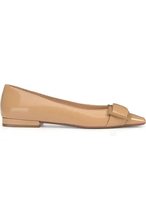 Sergio Rossi Ballerinas, female, , Size: 5 US Leather Ballerina Flats Patent Square Toe