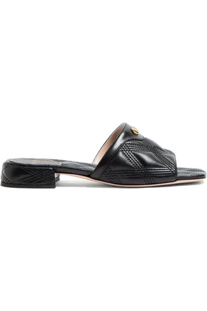 VALENTINO GARAVANI Sliders, female, , Size: 10 US Diamond Quilted Sandals Square Toe