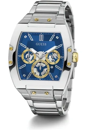Guess Watches, male, , Size: ONE SIZE Stainless Steel Watch Blue Dial