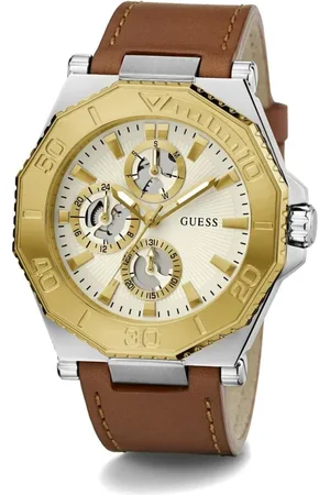 Guess Watches, male, , Size: ONE SIZE Multifunction Prime Leather Watch