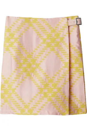 Burberry Short Skirts, female, , Size: 2XS Sherbet Check Linen Skirt