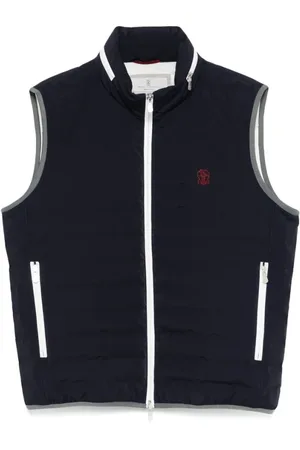 Brunello Cucinelli Vests, male, , Size: L Sleeveless Zip Waistcoat