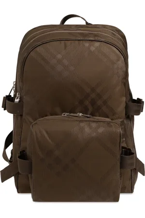 Burberry Backpacks, male, , Size: ONE SIZE Checked Jacquard Zipped Backpack