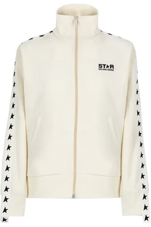Golden Goose Zip-throughs, female, , Size: S Ivory High Neck Sweatshirt with Zip