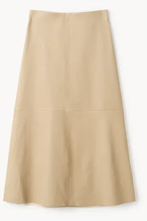 By Malene Birger Midi Skirts, female, , Size: S Leather Midi Skirt