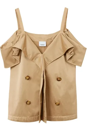 Burberry Blouses, female, , Size: 3XS Draped Trench Top