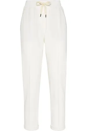 Brunello Cucinelli Slim-fit Trousers, female, , Size: L Cotton Stretch Jogging Pants