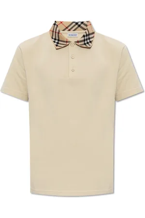 Burberry Polo Shirts, male, , Size: L Polo with Check Collar