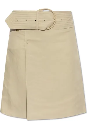 Burberry Short Skirts, female, , Size: 2XS Belted-Waist Wrap Canvas Mini Skirt