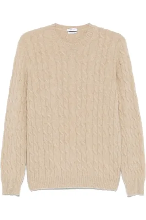 Boglioli Round-neck Knitwear, male, , Size: 2XL Cable Knit Sweater