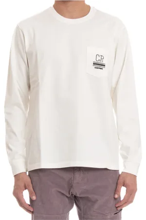 C.P. Company Long Sleeve Tops, male, , Size: S Long-sleeved cotton T-shirt with pocket