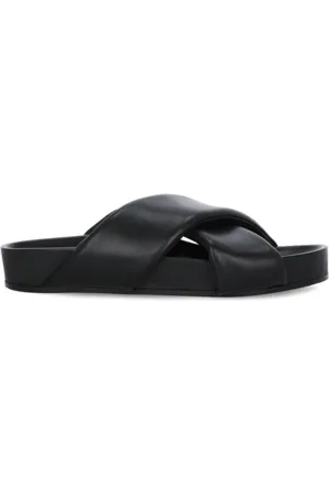 Jil Sander Sliders, male, , Size: 11 US Leather Cross-Strap Sandals