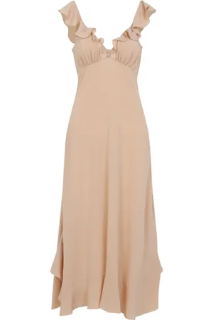 Chloé Midi Dresses, female, , Size: XS Silk Nude & Neutrals Dress