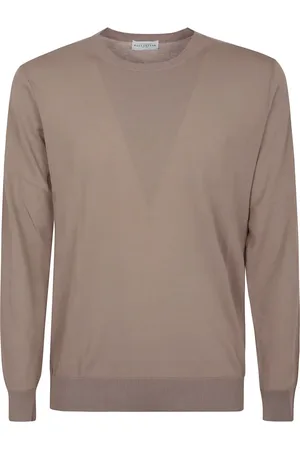 BALLANTYNE Round-neck Knitwear, male, , Size: 3XL Neutral Cotton Sweater Ss25