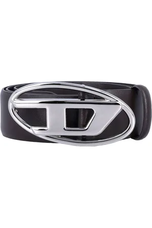 Diesel Belts, male, , Size: 90 CM Leather Belt with Oval D Buckle