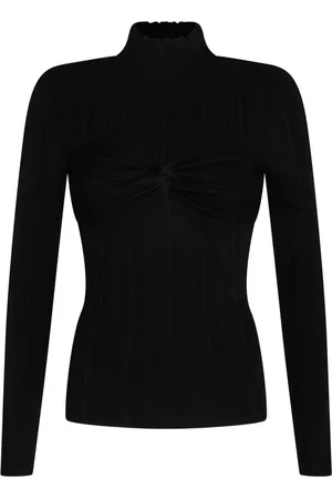 Twin-Set Turtlenecks, female, , Size: S Ribbed Sweater with Twisted Detail