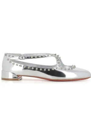 Christian Louboutin Ballerinas, female, , Size: 10 US Silver Studded Ballet Flats