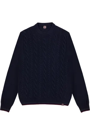 Colmar Round-neck Knitwear, male, , Size: S Cable-Knit Crew-Neck Sweater