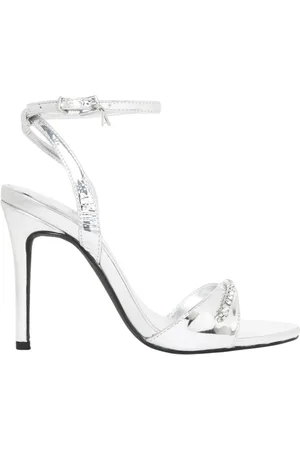 Twin-Set High Heel Sandals, female, , Size: 5 US Silver Ankle Strap Stiletto Sandal