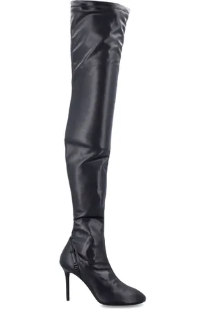 Courrèges Over-knee Boots, female, , Size: 7 US Oblique Stretch Thigh Boots