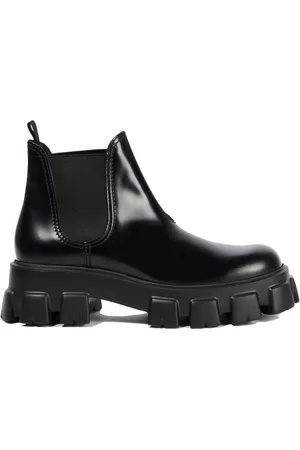 Prada Chelsea Boots, female, , Size: 9 1/2 US Monolith Leather Ankle Boots