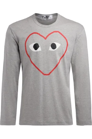 Comme des Garçons Long Sleeve Tops, male, , Size: M Long Sleeve Grey Cotton T-Shirt