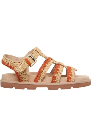 Mou Flat Sandals, female, , Size: 8 US Stylish Orange Sandals with Platform Sole