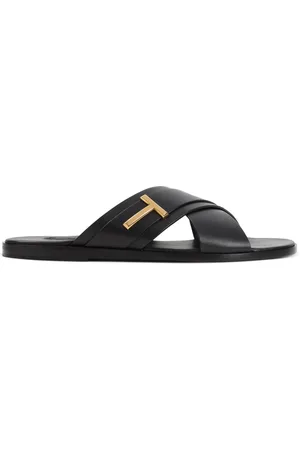 Tom Ford Flip Flops, male, , Size: 8 US Leather Sandals for Men
