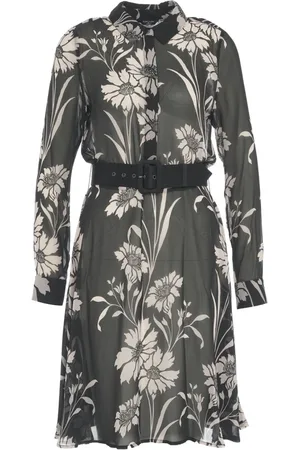 Guess Shirt Dresses, female, , Size: XL Black Floral Midi Dress