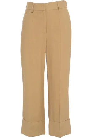 Gender Wide Trousers, female, , Size: L Turn-Up Trousers Stylish Elegance