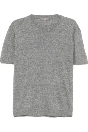 Daniele Fiesoli Round-neck Knitwear, male, , Size: L Linen-Cotton Sweater Stylish Fit