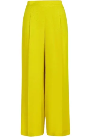 Carolina Herrera Wide Trousers, female, , Size: L Silk Jacquard Straight Leg Pants