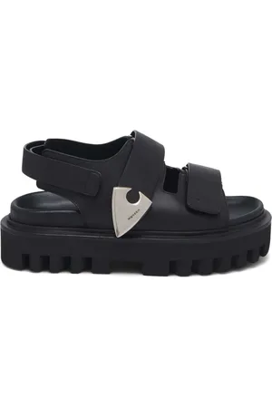 Alexander McQueen Flat Sandals, male, , Size: 8 US Touch-Strap Sandals with Lug Sole
