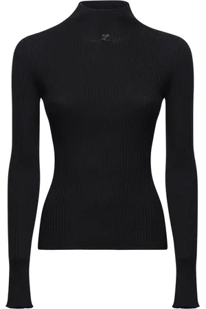 Courrèges Turtlenecks, female, , Size: M Mockneck Sweater Light Rib