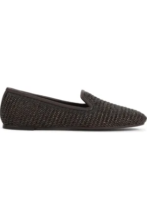 Brunello Cucinelli Loafers, female, , Size: 6 US Techno Raffia Slipper With Precious Trim