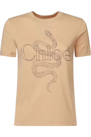 Chloé T-Shirts, female, , Size: S Crew Neck T-shirt with Logo