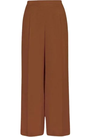 Carolina Herrera Wide Trousers, female, , Size: S Silk Jacquard Straight Leg Pants