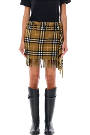 Burberry Short Skirts, female, , Size: M Check Scarf Skirt Oxide