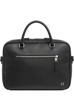 Armani Exchange Laptop Bags & Cases, male, , Size: ONE SIZE Logo Pattern Briefcase with Adjustable Strap
