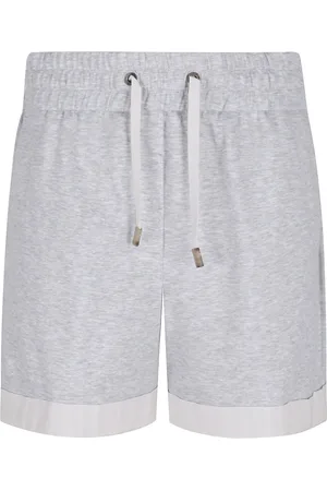 PESERICO SIGN Short Shorts, female, , Size: S Grey Drawstring Waist Cotton Trousers