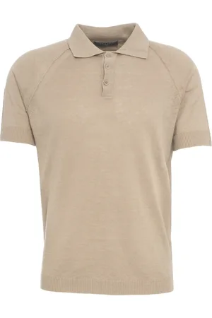 Daniele Fiesoli Polo Shirts, male, , Size: L Linen Blend Polo Shirt Ss25