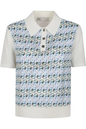 Tory Burch Polo Shirts, female, , Size: XS Silk Blend Polo White