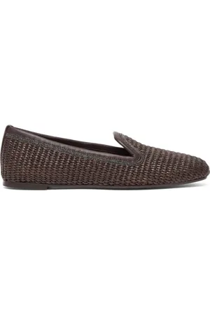 Brunello Cucinelli Loafers, female, , Size: 8 US Flat Shoes with Monili Chain