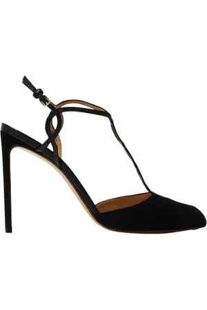 Francesco Russo Pumps, female, , Size: 10 1/2 US suede sandals with ankle strap