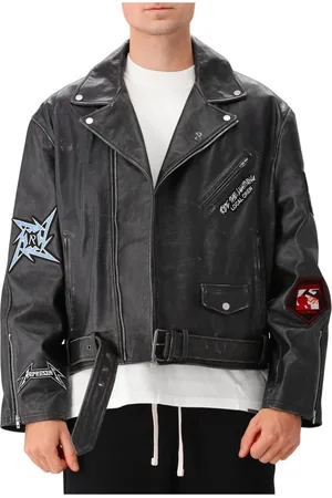 Represent Leather Jackets, male, , Size: L Metallica Leather Jacket