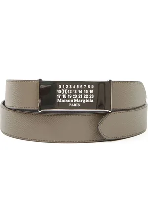Maison Margiela Belts, male, , Size: 90 CM Brown Leather Logo Belt