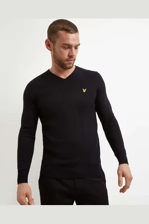 Lyle & Scott V-neck Knitwear, male, , Size: XL V-neck Cotton Merino Jumper