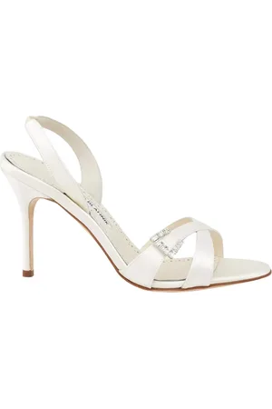 Manolo Blahnik High Heel Sandals, female, , Size: 7 US Satin High Heel Sandals