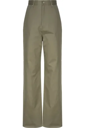 Loewe Wide Trousers, female, , Size: S High-waisted Cotton Trousers