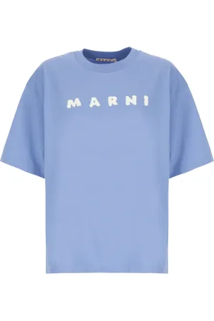 Marni T-Shirts, female, , Size: XS Cotton T-shirt with Scribbled Logo